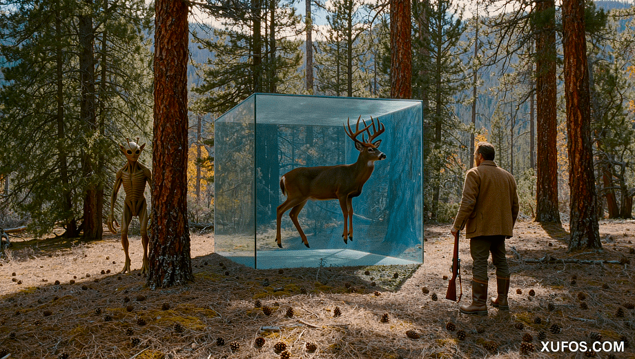 Artistic reconstruction of Carl Higdon meeting Ausso One in Medicine Bow National Forest 1974