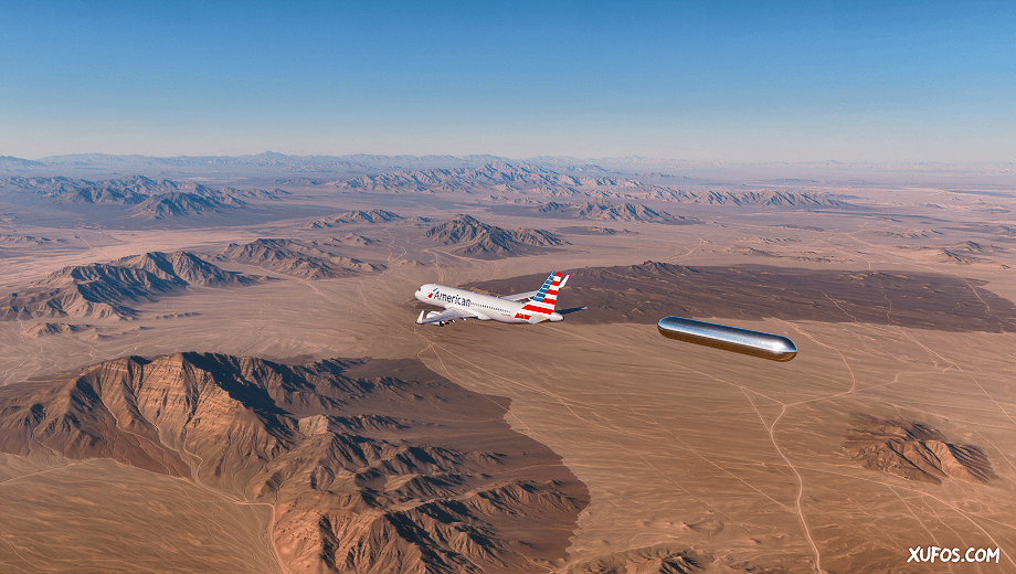 Artistic reconstruction of American Airlines Flight 2292 UFO encounter