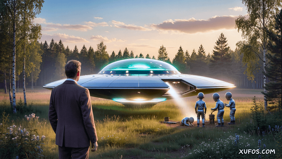 Artistic reconstruction of the Ängelholm UFO Landing 1946
