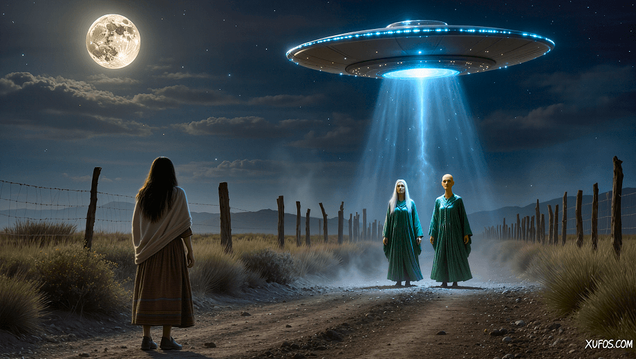 Artistic reconstruction of Ceferina Vargas UFO encounter 1977