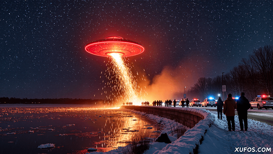 Artistic reconstruction of the Council Bluffs UFO Incident 1977