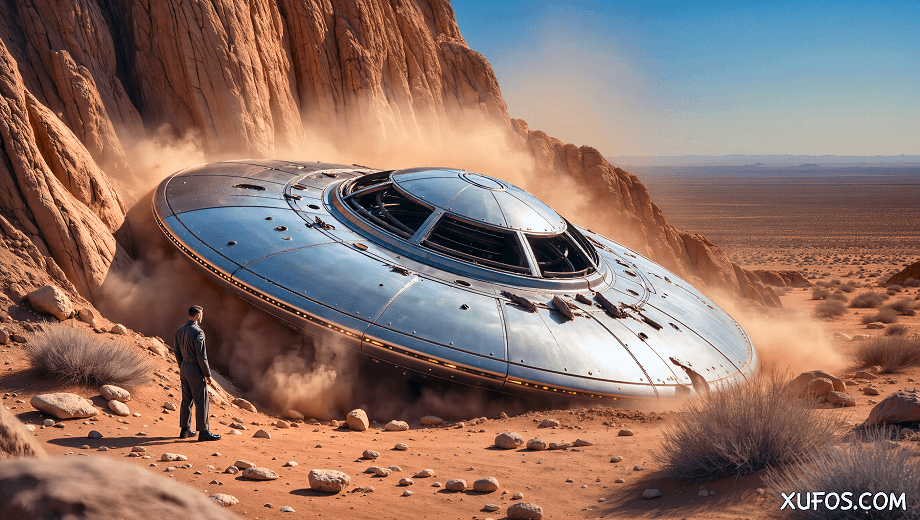 Artistic reconstruction of the Del Rio UFO crash 1955