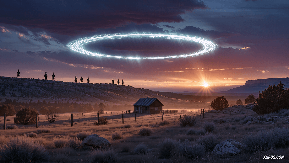 Artistic reconstruction of Skinwalker Ranch at night