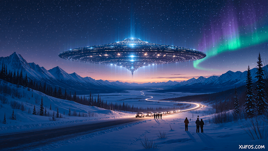 Artistic reconstruction of the Yukon Giant Mothership UFO 1996